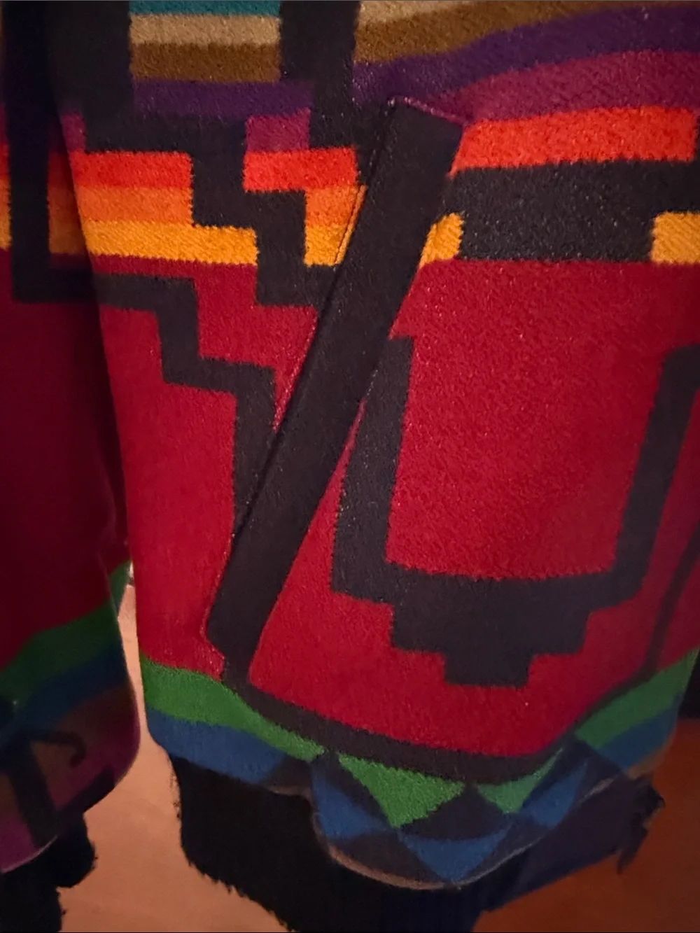 Pendleton Red Multicolor Native Pattern Bomber Jacket - Picture 6 of 7